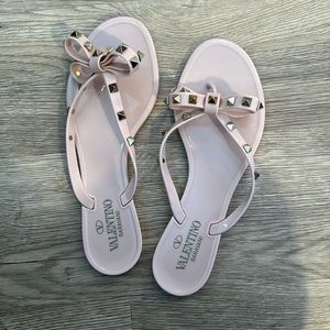 Valentino rock stud jelly sandals flip flops